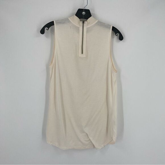 LOFT Women’s High Mock Neck Sleeveless Cream Blouse size S - Picture 5 of 5